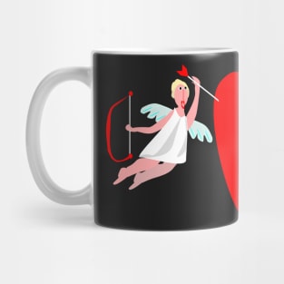 A funny, original gift idea for Valentine's Day, Cupid hits the target! Mug